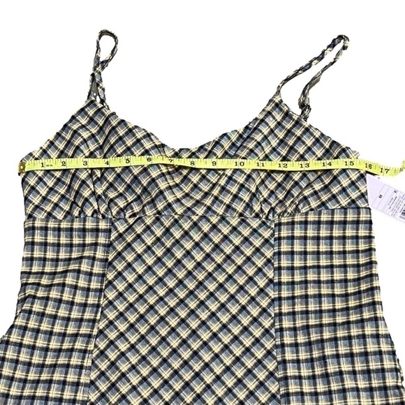 WILD Fable Spaghetti Strap Adjustable Yellow Navy Plaid Dress Women’s Size M - Picture 11 of 14
